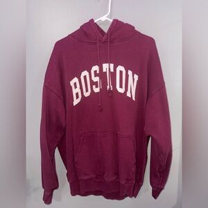 Brandy Melville Maroon Boston Hoodie